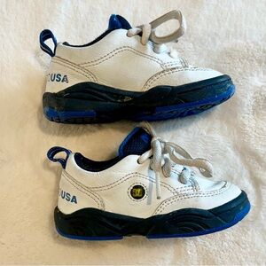 DC Toddler White and Blue Sneakers - Size: 5